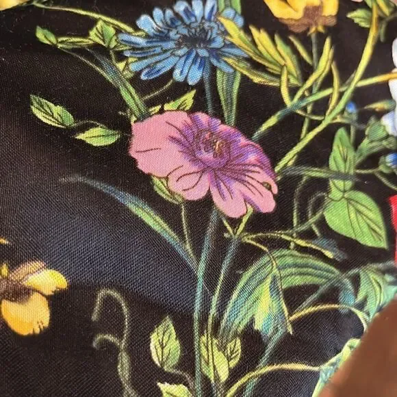 H & M Black Viscose Floral Long Sleeve Dress, size 14! - Picture 8 of 11